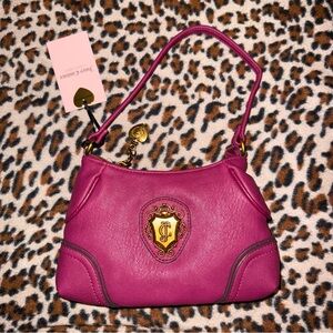 NWT Juicy Couture Romance Plum Berry Piped Rouched Convertible Wristlet